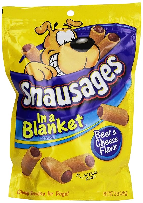 Petisco Mastigável para Cães Snausages com Sabor de Carne e Queijo 340 g