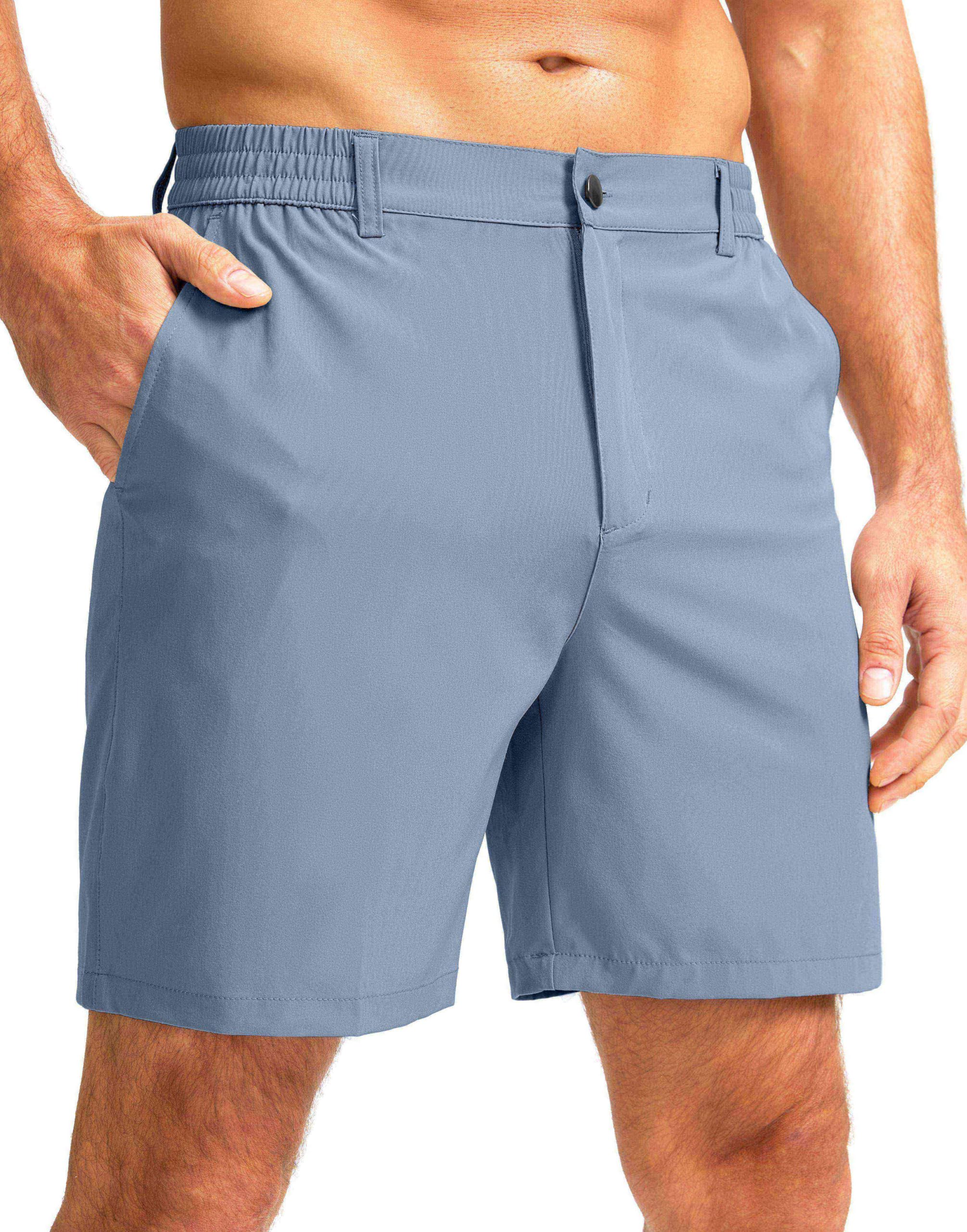 G Gradual Men's Casual Shorts 7" Lightweight Golf Shorts for Men Stretch with 3 Pockets Quick Dry Breathable Work Shorts