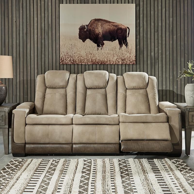 Signature Design by Ashley Next-Gen DuraPella Power Reclining Sofa, Sand image 2
