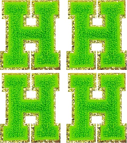 Miniatura 88 de Jongdari Letras termo-adhesivas de felpilla para ropa, parches de letras del alfabeto con brillantina para coser, con adhesivo planchado, 4