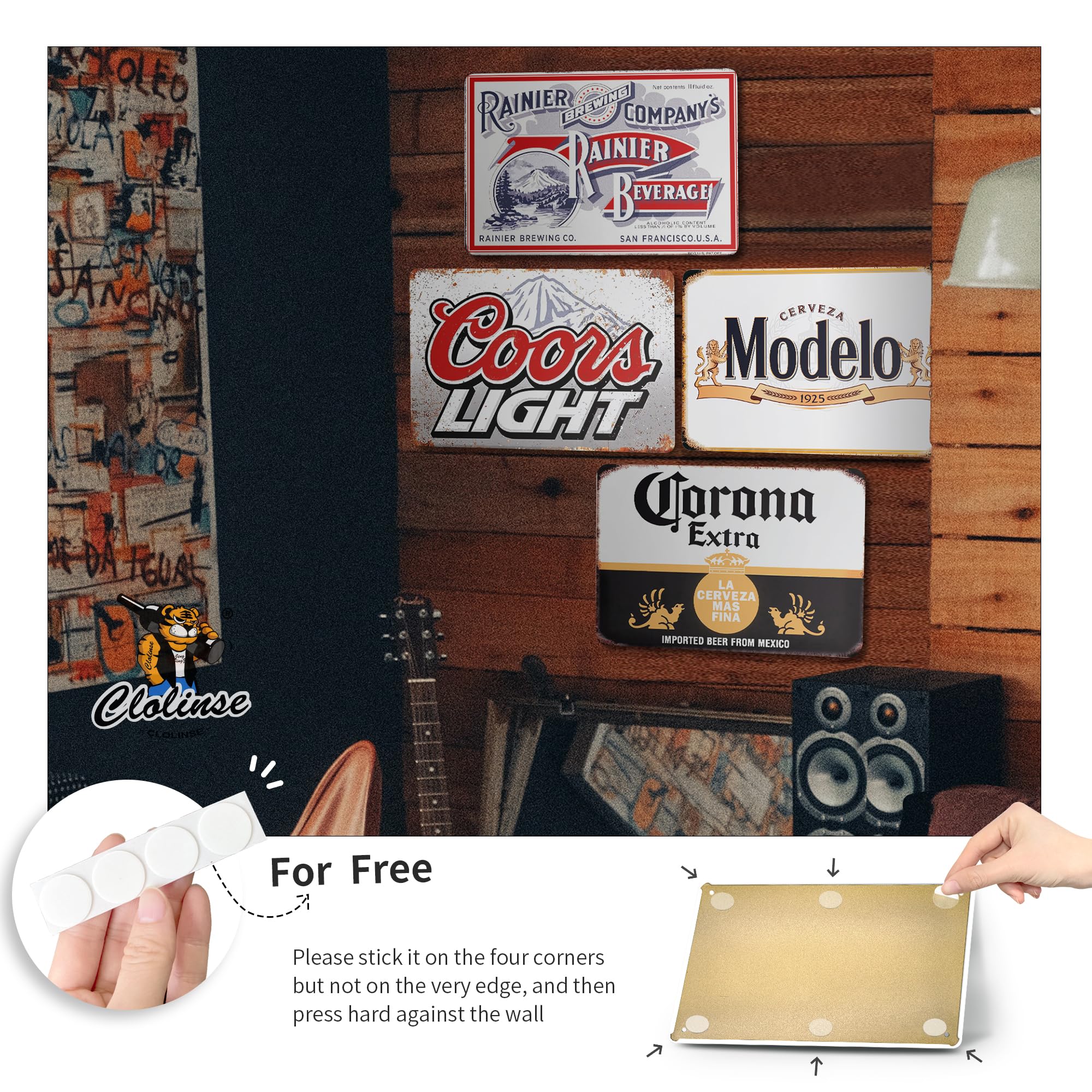 Amazon.com: Coors Light Corona Modelo Rainier Beer Signs Man Cave