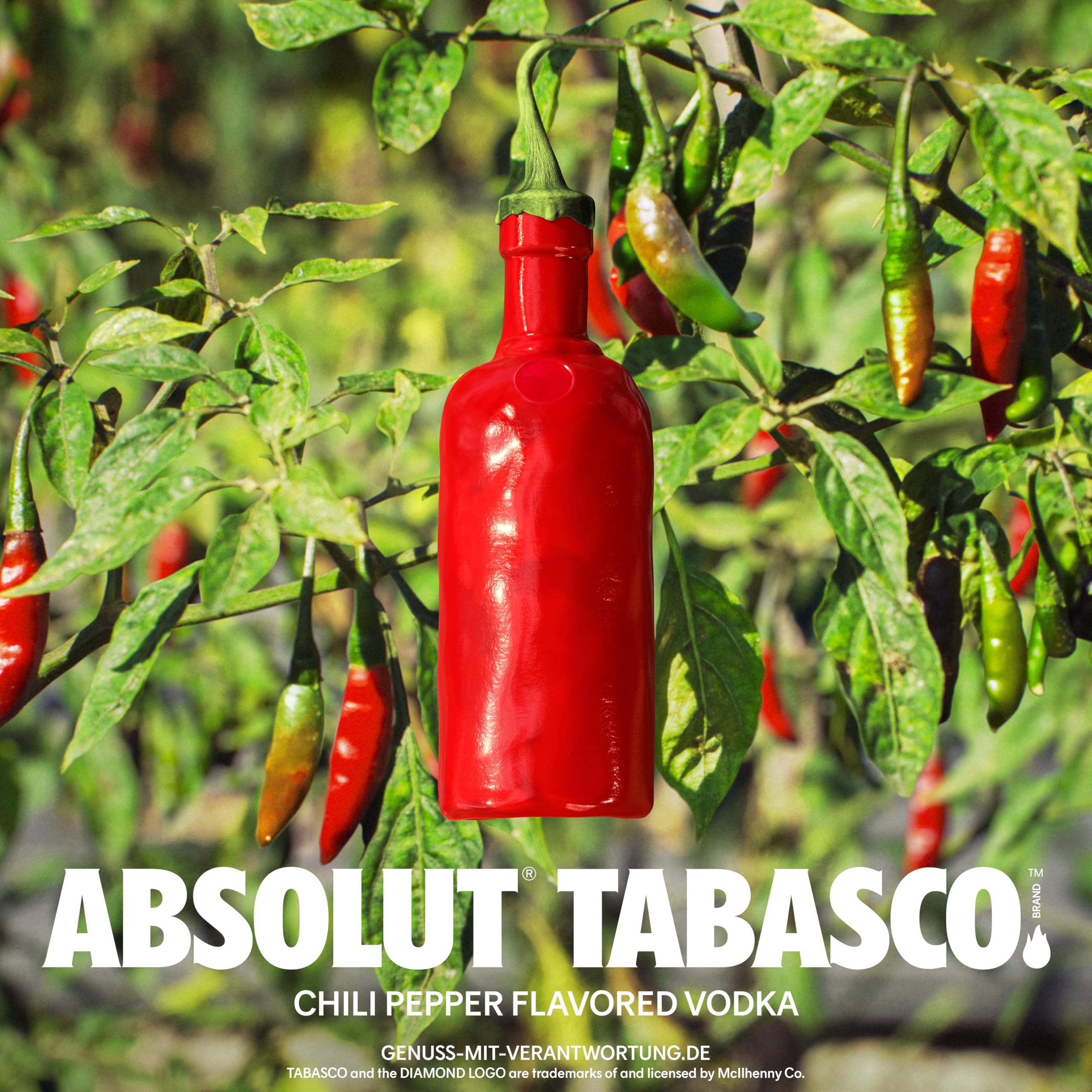 Absolut Vodka TABASCO,Vodka mit Tabasco-Flavor, für Cocktails & Longdrinks, 38% Vol, 1 x 1L