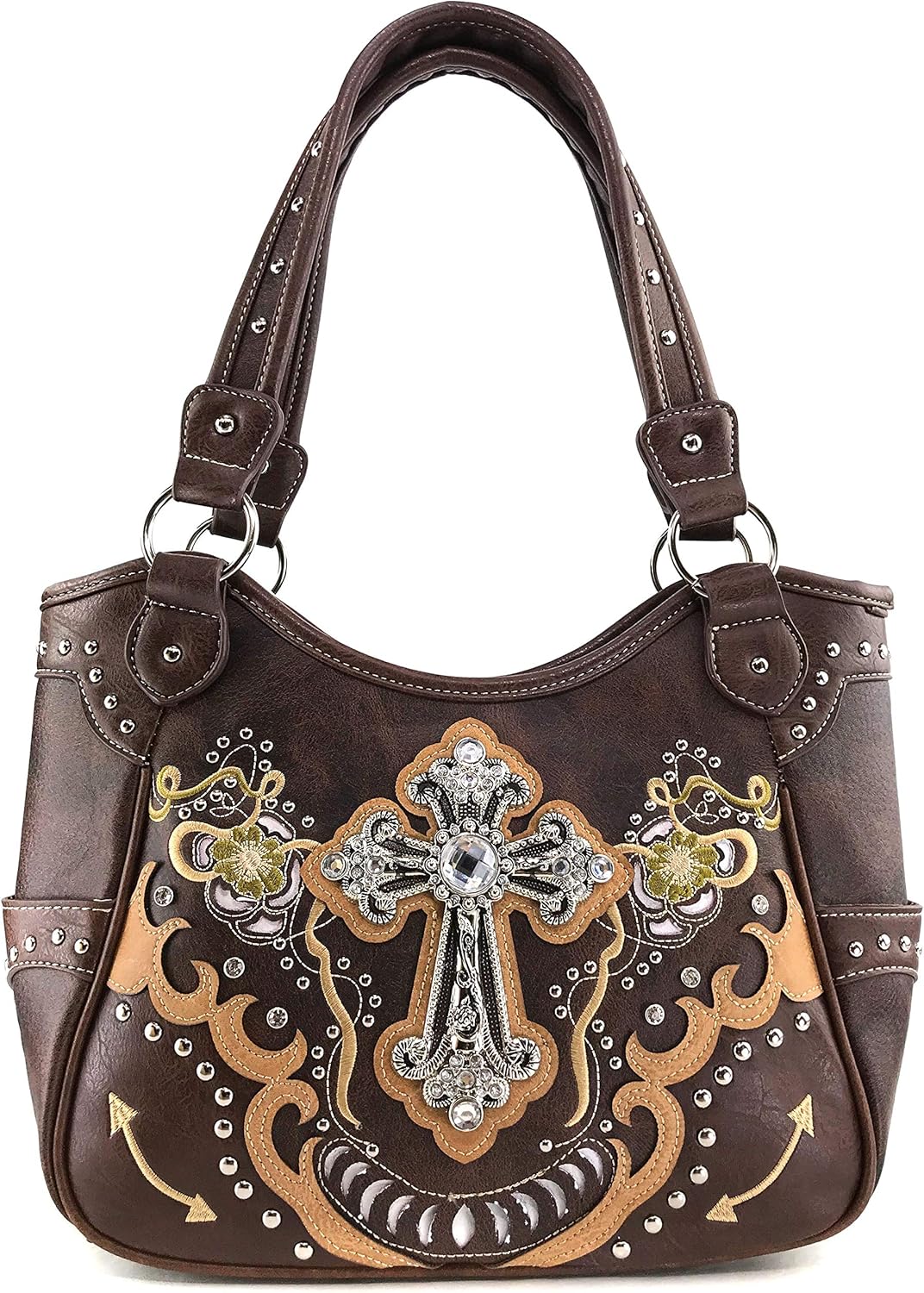 Zelris Floral Poppy Cross Western Women Conceal Carry Tote Handbag Purse