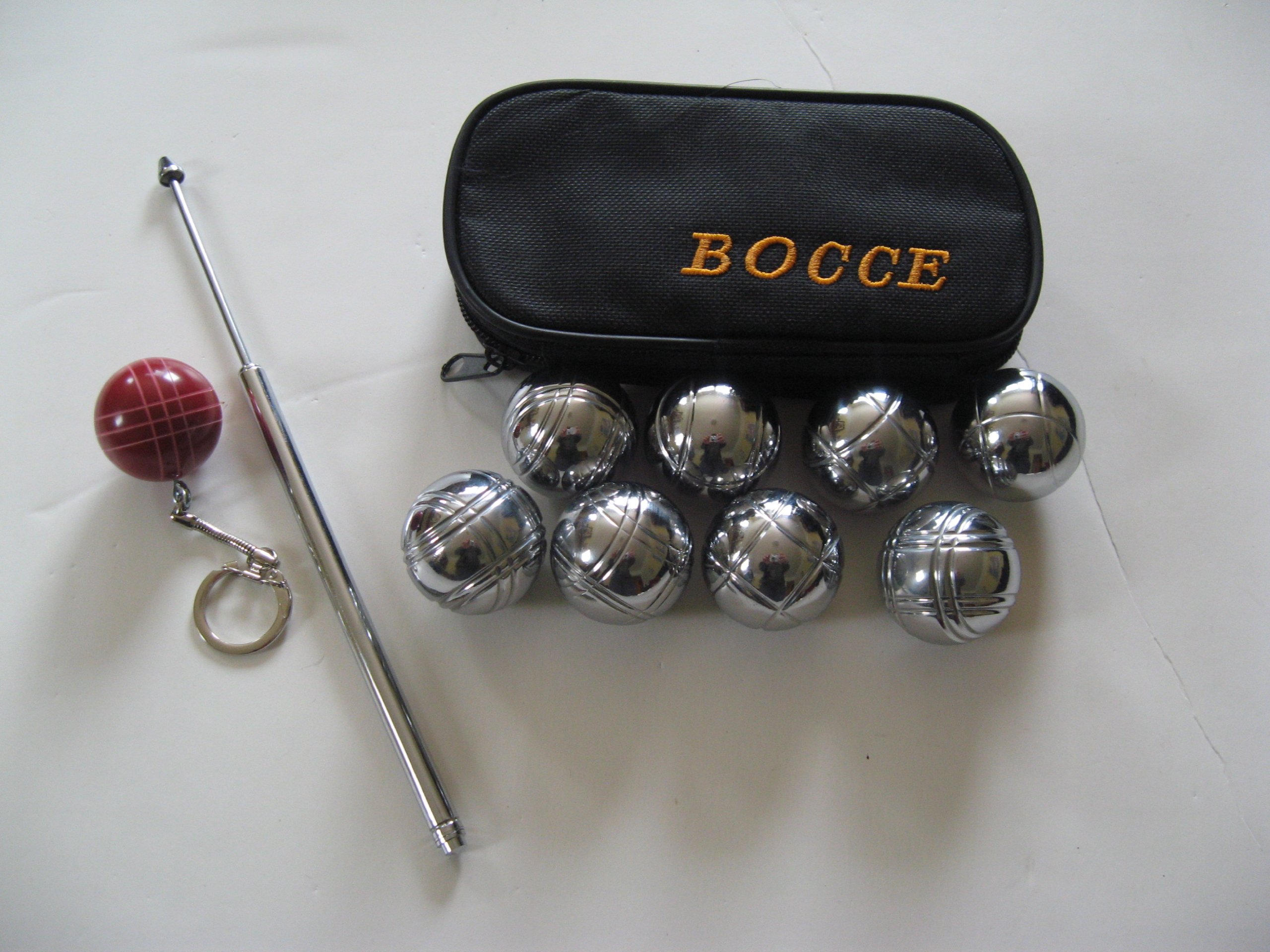 BuyBocceBalls Listing - 8 Ball 35mm Metal Mini Bocce/Petanque Set with Black Bag - Special Value Pack