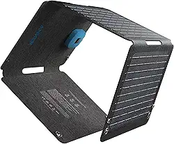 Anker Solix PS30 Solar Panel, 30W Foldable Portable Solar Charger, IP65 Water and Dust Resistance, Ultra-Fast Charging, Charges 2 Devices at Once, for Camping, Hiking, and Outdoor Activities.