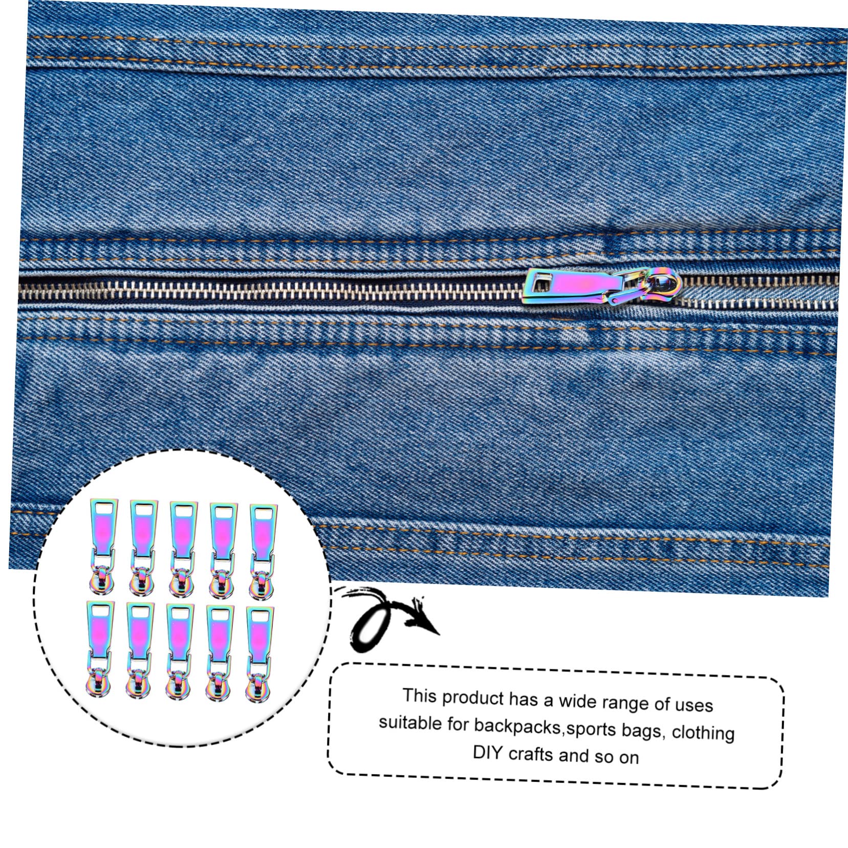 EXCEART 20piezas Tiradores De Cremallera Decorativos Para Ropa y Mochilas Repuestos De Pull Tabs Para Zipper Solución Duradera y Estilizada