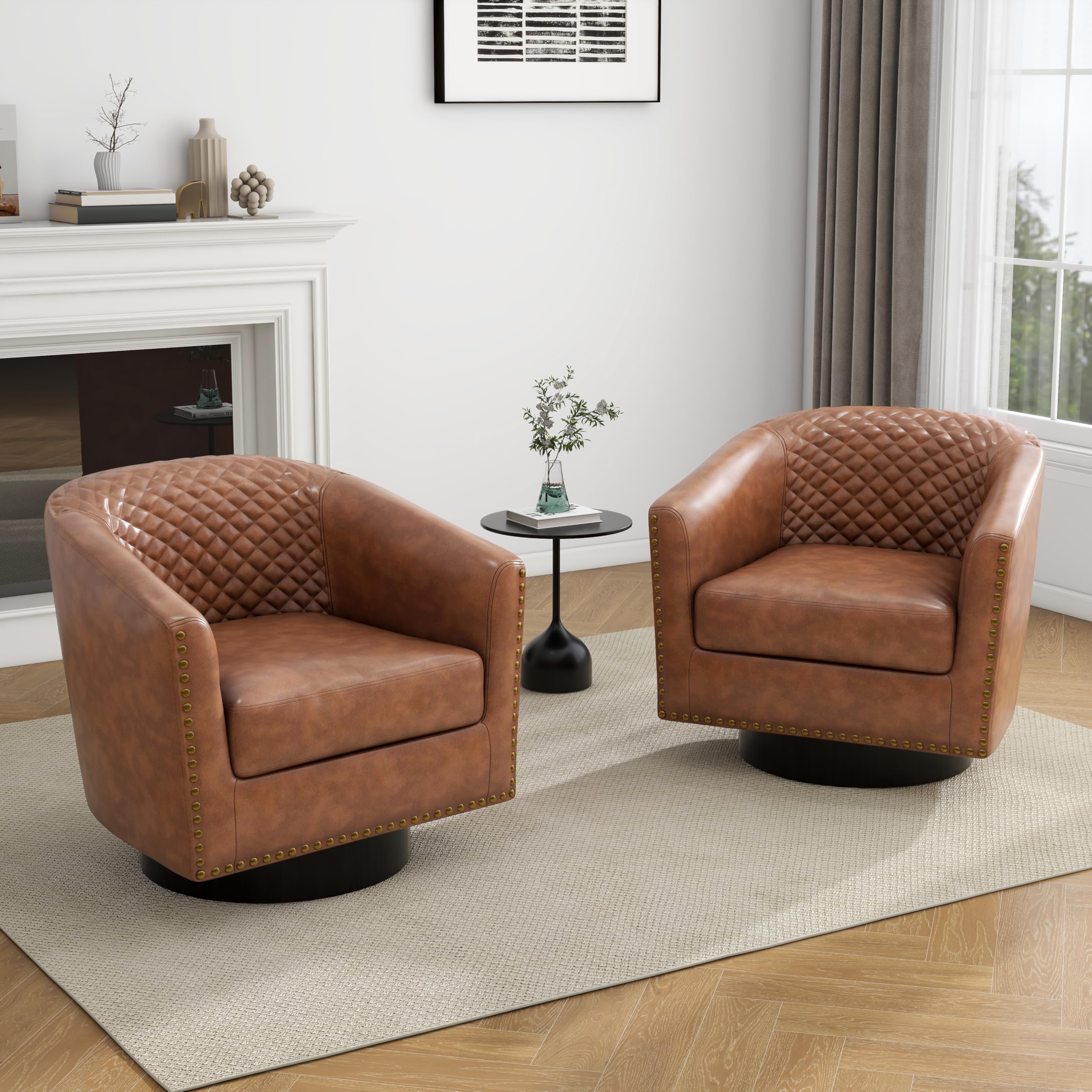 UIXE Faux Leather Swivel Set
