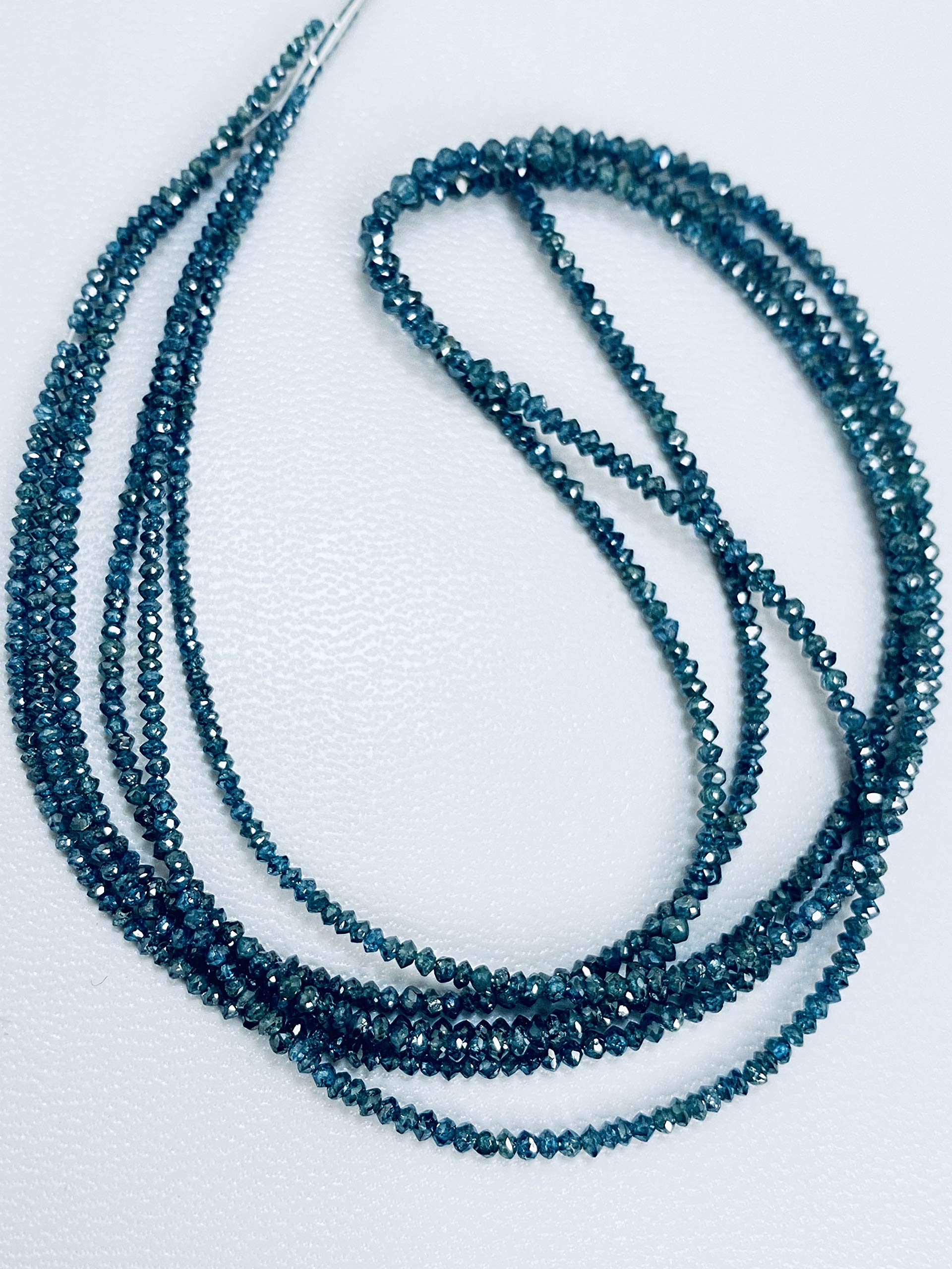 Perle Diamant Brut Naturel 3 Mm – Bleu Vert à Facettes – 1 Pièce – RAWDIAMONDSHUB