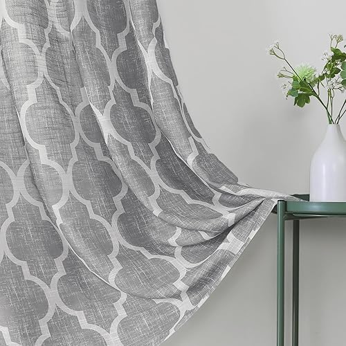 Miniatura 7 de Beauoop Kitchen Cafe Cenefa de azulejos marroquíes con impresión para ventanas, cortinas geométricas pequeñas, estilo granja, cenefas