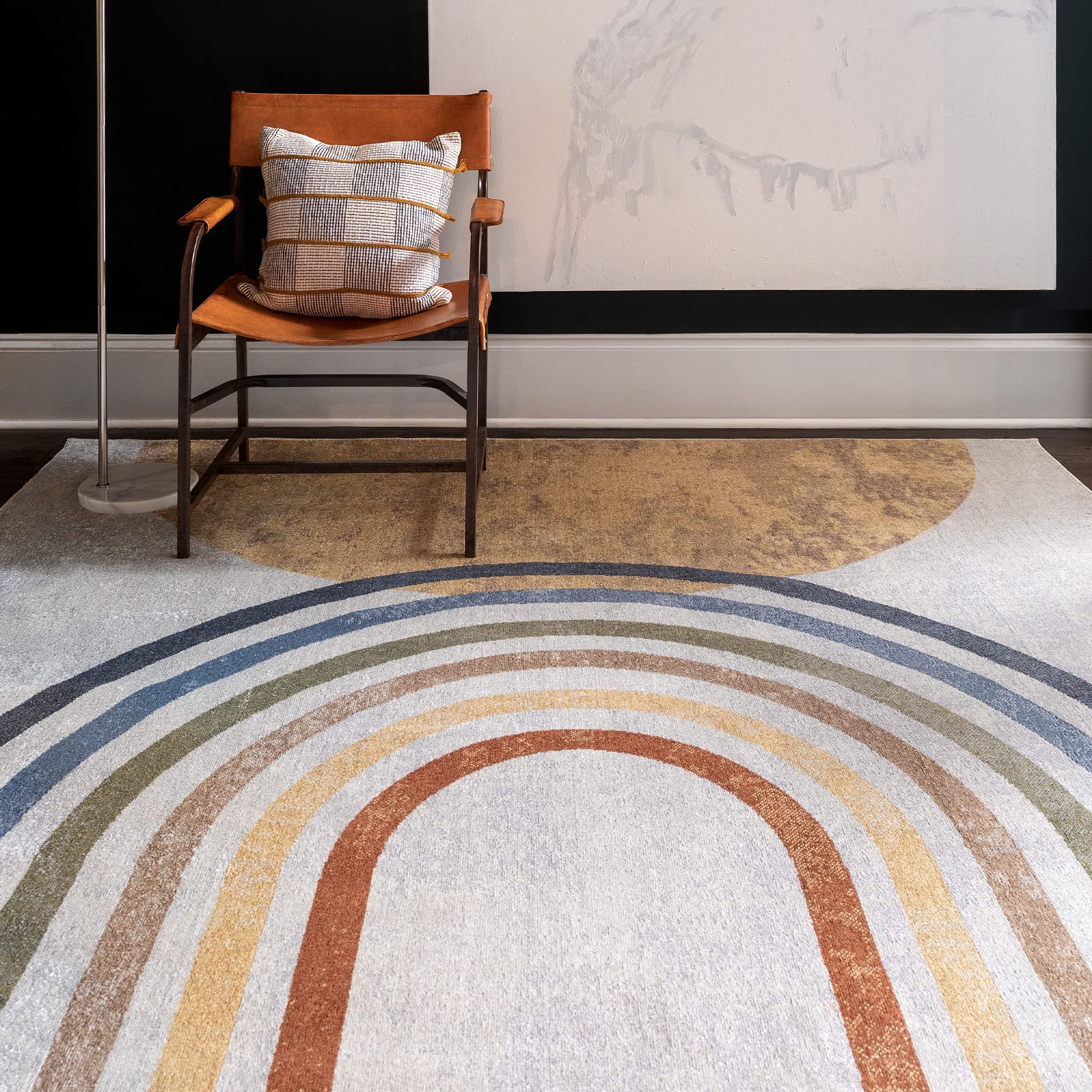 Livabliss Asuncion Machine Washable Rug, Modern Area Rugs Living Room, Large Rug 120x170 cm, Traditional Boho Style