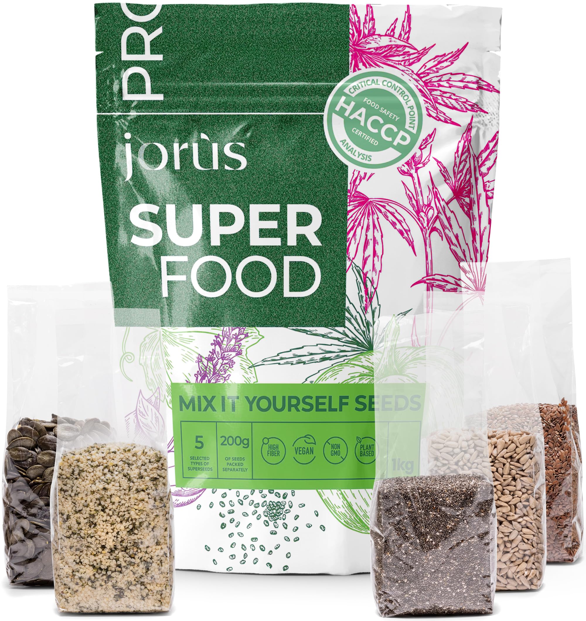 Jorus Semillas de Cáñamo Naturales Descascaradas y Crudas 1kg – Fuente Rica en Omega 3 y 6, Proteína y Fibra, Perfectas para una Dieta Saludable, Origen Europeo, Sin Aditivos - Hemp Seeds — view 12