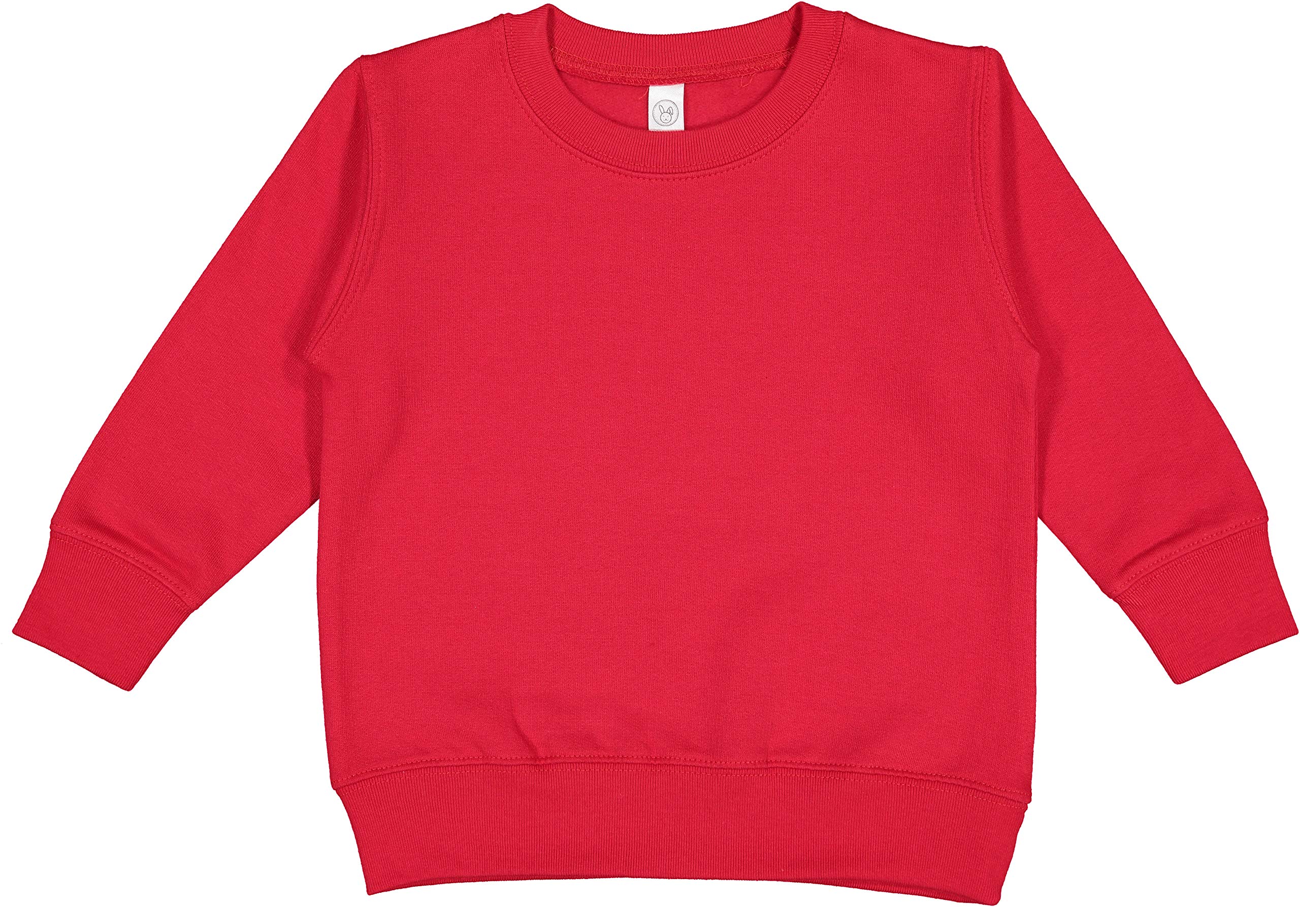 RABBIT SKINS Toddler Fleece Long Sleeve Pullover Sweatshirt, Red, 5/6