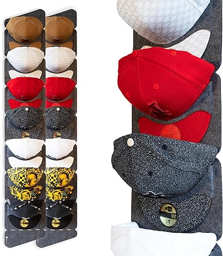 Paquete de 2 soportes CT Design para gorras, pantalla funcional de gorra ajustada, pantalla de gorra de béisbol Snapback y solución de diseño