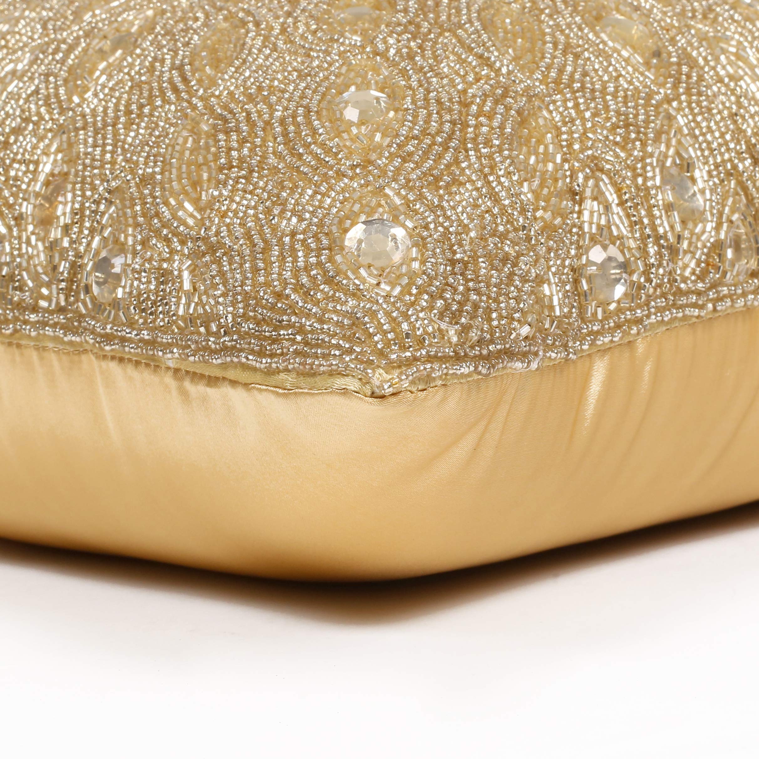 Lot de 2 housses de coussin de Noël, housses de coussin décoratives avec perles faites à la main par des artisans qualifiés, un accessoire beau et élégant pour habiller votre canapé, canapé, lit –