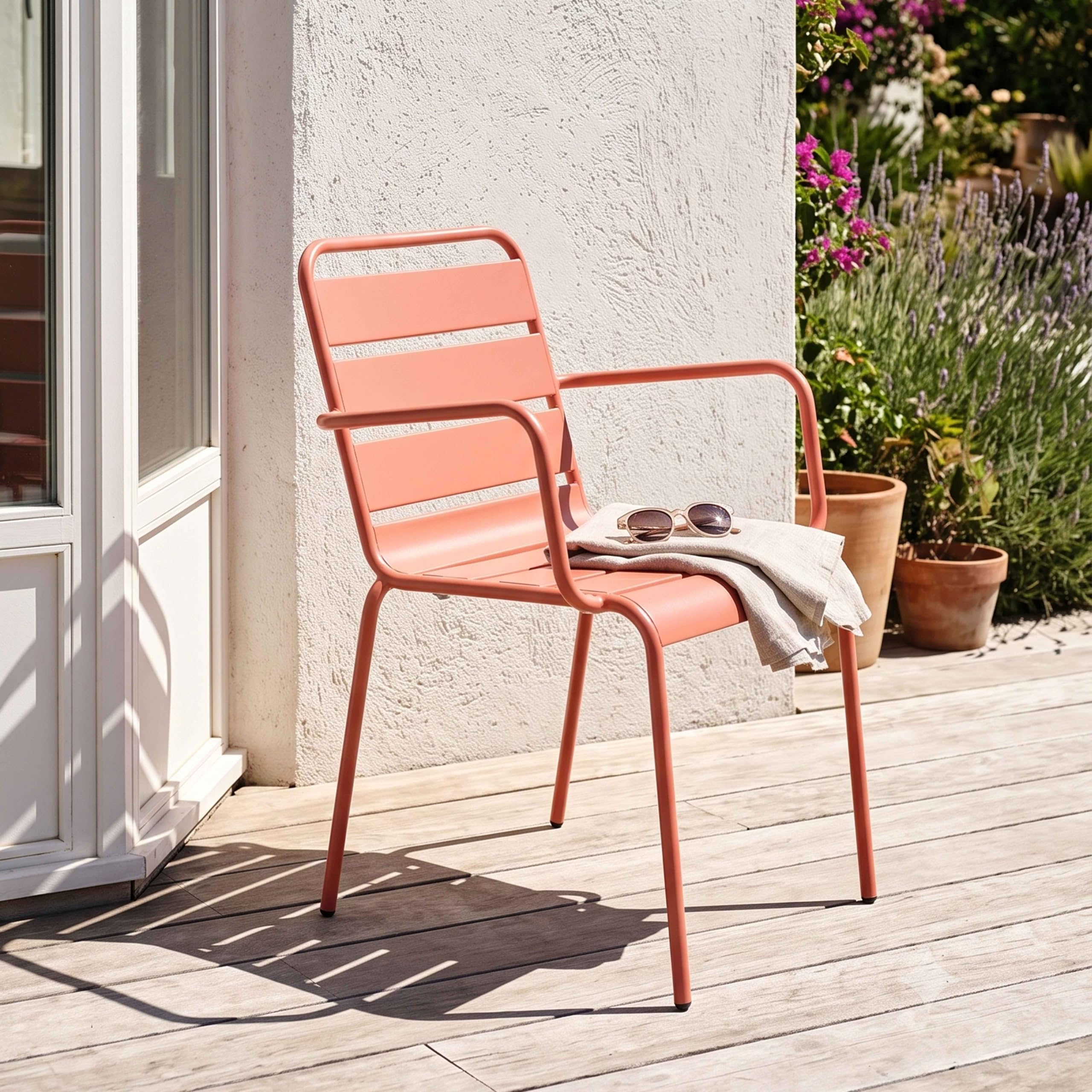 Oviala Palavas - Sillón de jardín de metal Arcilla