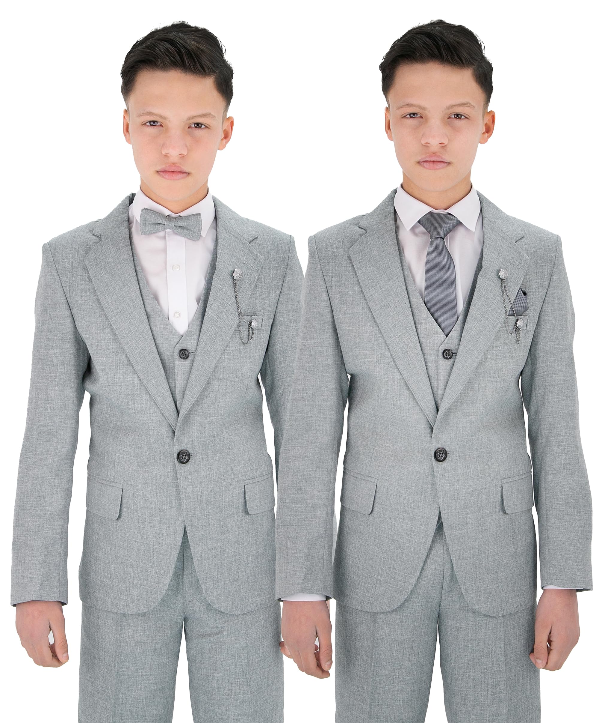 Costume Formel texturé 8 pièces pour garçon - Ensemble Coupe Slim pour garçon d'honneur, Mariage, Communion, 1 à 16 Ans