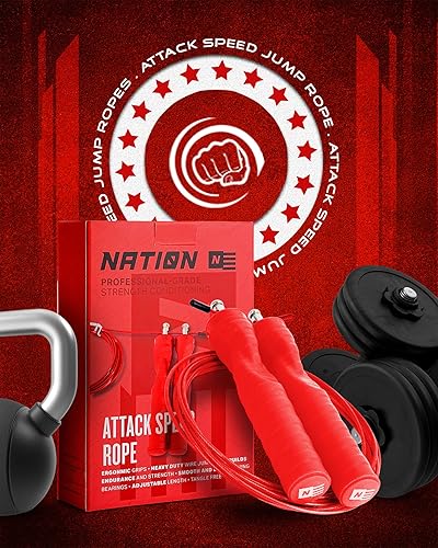 Miniatura 4 de WOD Nation Cuerda de saltar Attack Speed para mujeres y hombres, cuerda de saltar profesional para ejercicio y fitness, longitud ajustable, cable