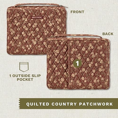 Miniatura 53 de Bella Taylor Funda acolchada para la Biblia para mujer, estuche grande para la Biblia de estudio, parche primitivo