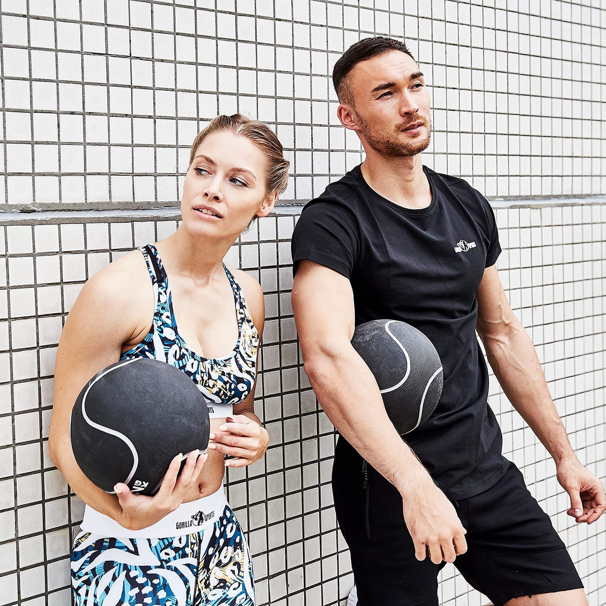 Gorilla Sports® Medecine Ball - Individuel/Ensemble 1kg, 2kg, 3kg, 4kg, 5kg, 6kg, 7kg, 8kg, 9kg, 10kg Poids, Ø 23 ou 29 cm, Antidérapante - Slam Ball, Balles de Poids, Musculation, pour Fitness, Gym