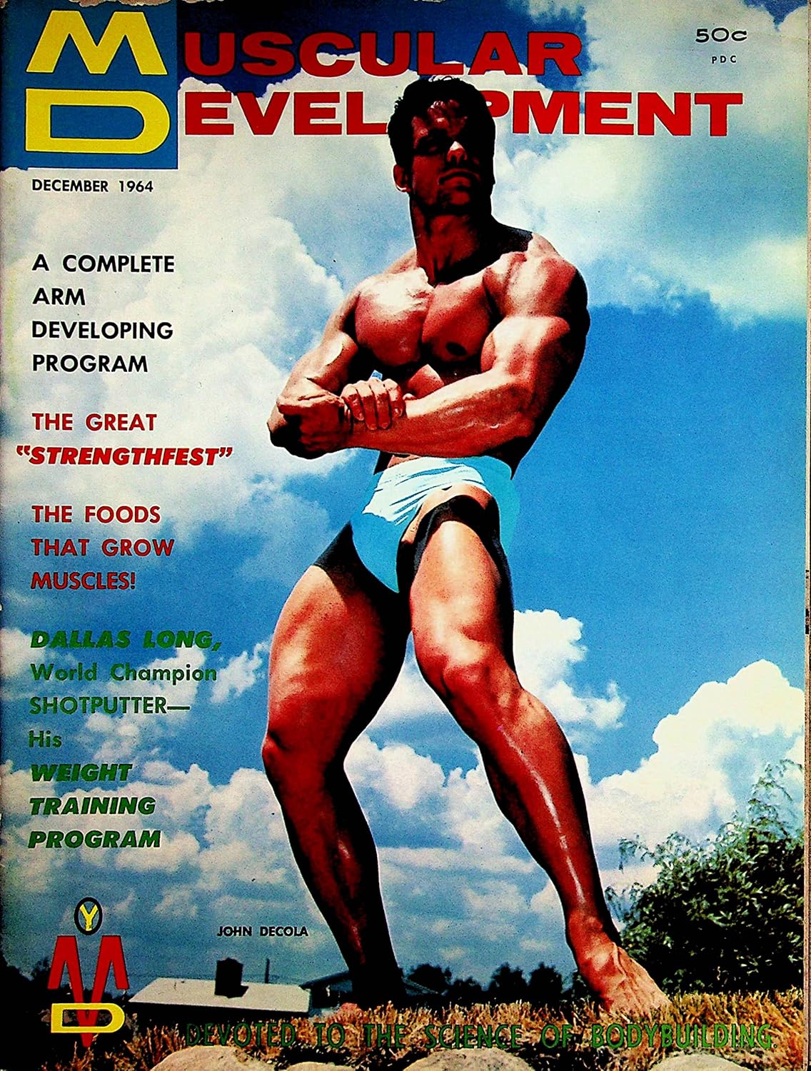 Muscular Development Men's Vintage Bodybuilding Magazine Cover Guy John ...