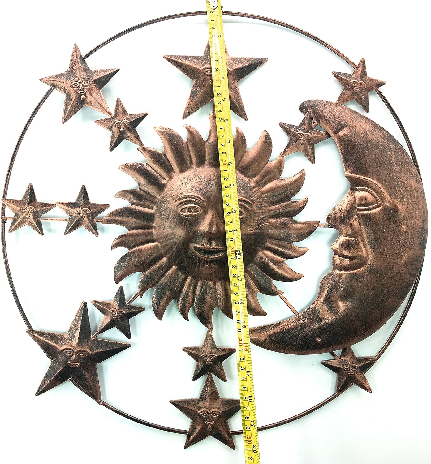 Bellaa 20056 Sun Metal Wall Art Sweet Smiling Sunny Star Moon Decor Sundaes Retro Rustic