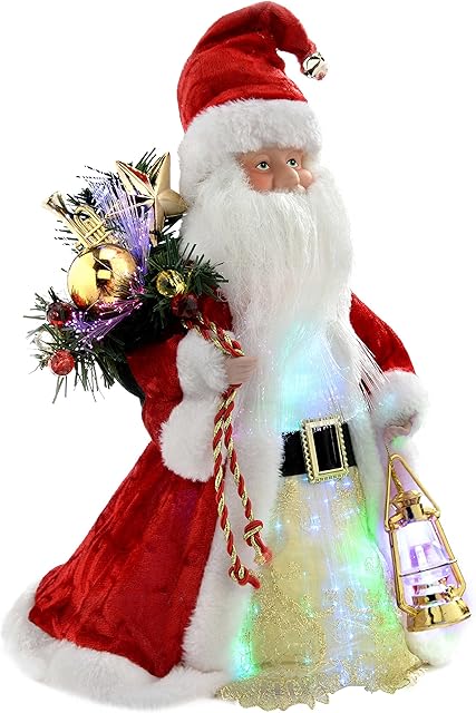 WeRChristmas Father Christmas Tree Top Topper Decoration, 30 cm - Red/White