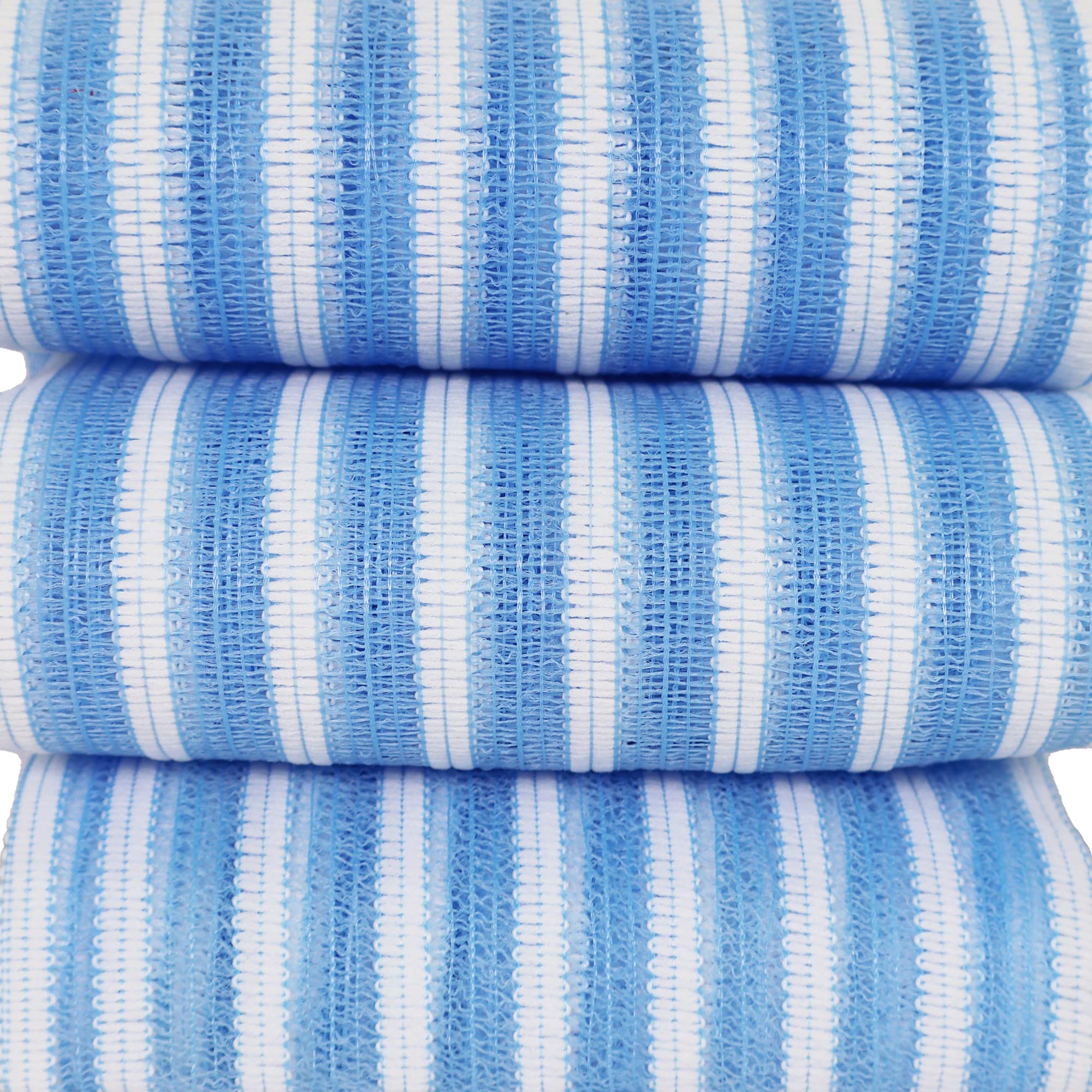 Exfoliating Back Scrubber Bath Wash Cloths - 35.5 x 11 inches Pack of 3 - Light Blue - Elastic, Durable and Gentle Body Scrub Cloth for Effective Cleaning - Korea Made (3 Pack of Light Blue)