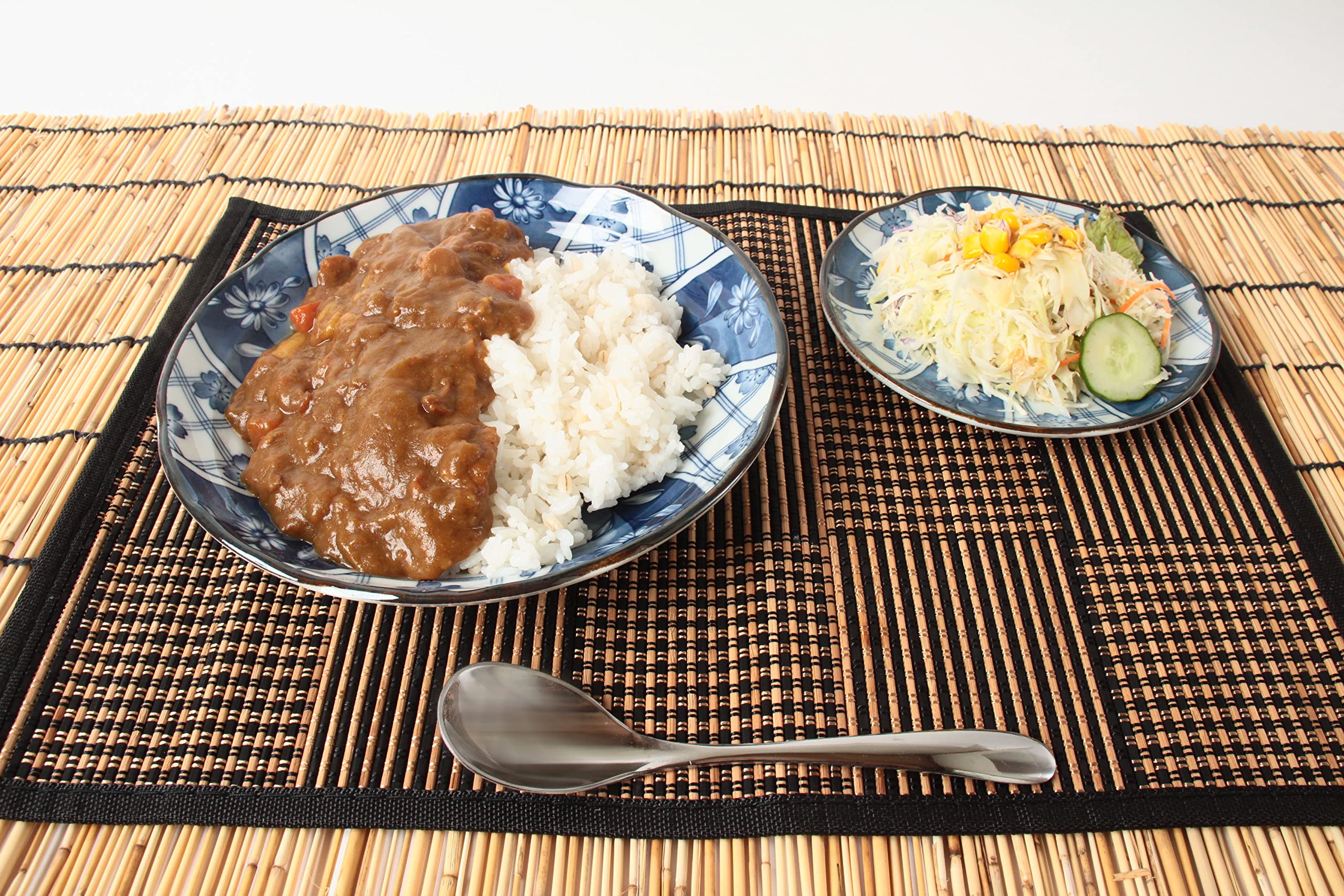 Amazon | 美濃焼 パスタ/カレー皿2枚&小皿2枚セット 桜柄 青色 ブルー