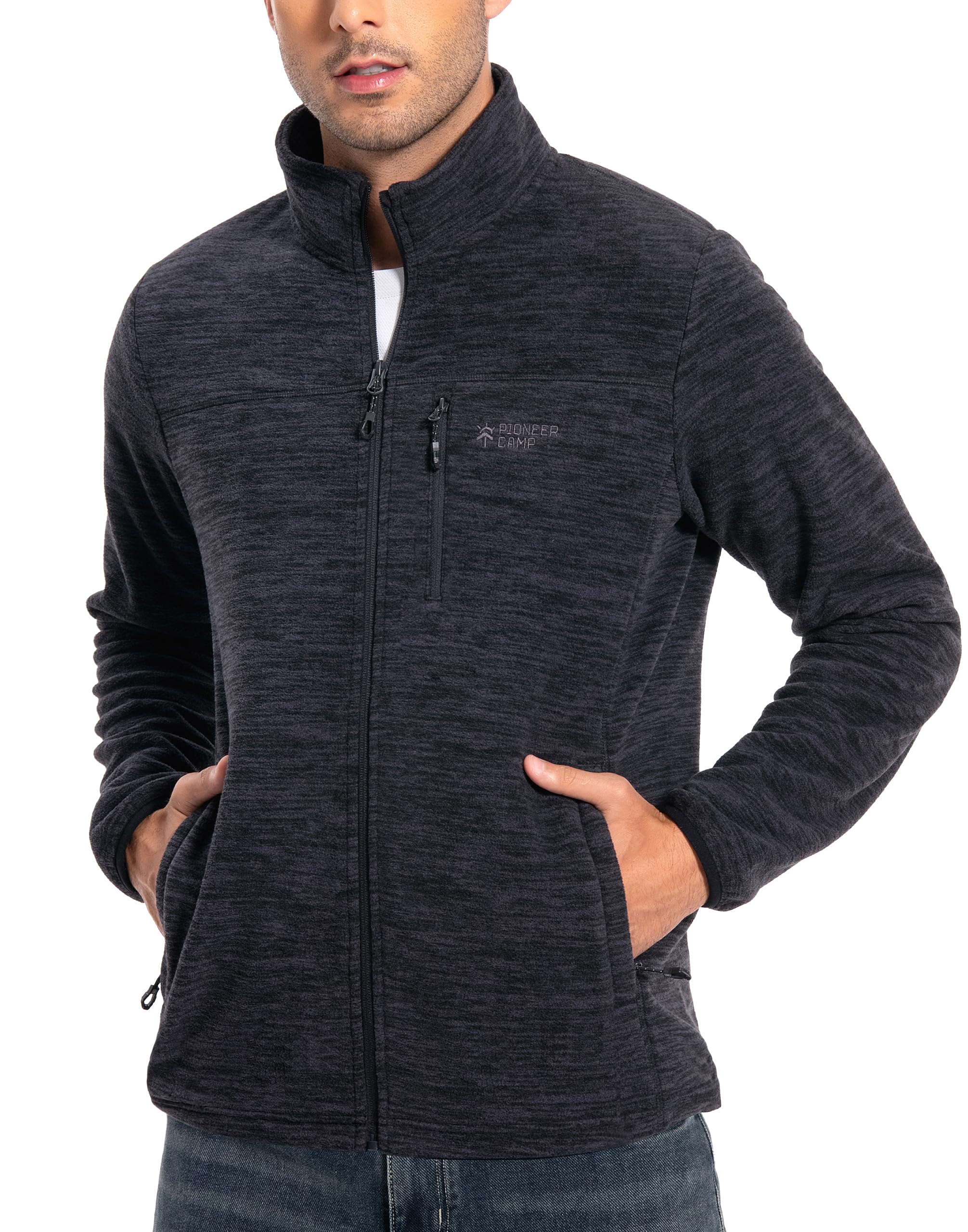 Pioneer Camp Herren Fleecejacke Full Zip Outdoor Polar Leicht Winddicht Jacke mit Reißverschluss