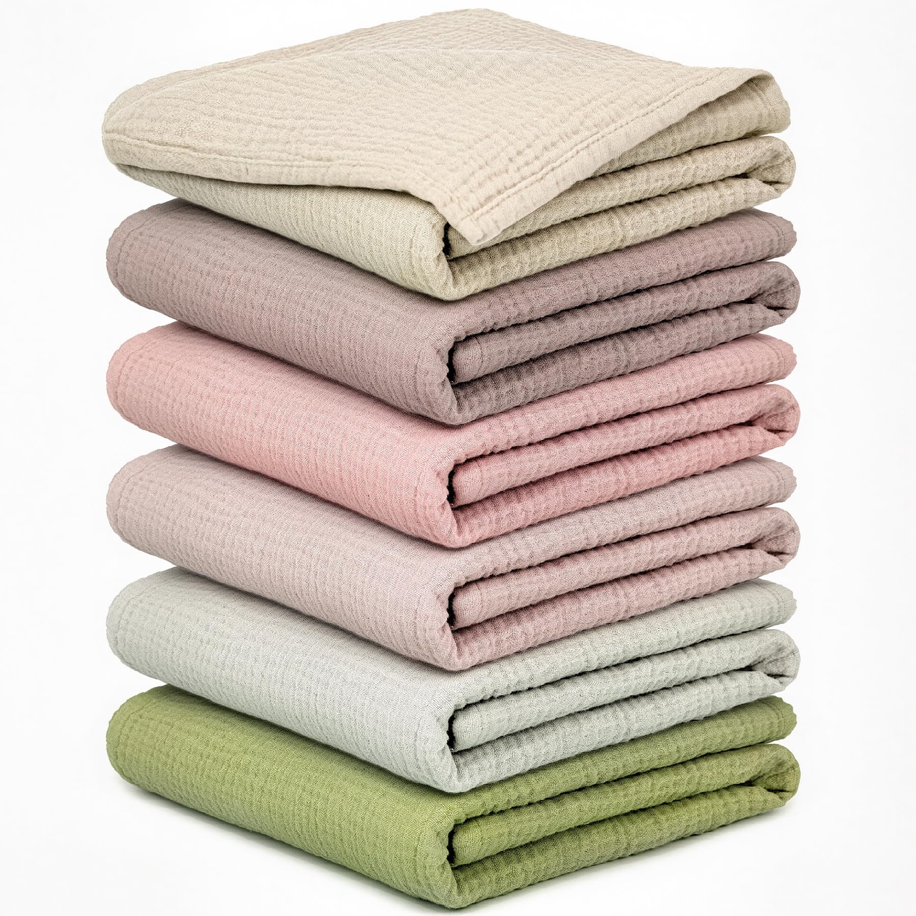 IKWOLETI Mulltücher Baby - 6 Stück Spucktücher Baby Baumwolle für Jungen und Mädchen, Weich, Atmungsaktiv und Extrem Saugfähig, Ideal zum Reinigen, Abwischen und Abdecken von Neugeborenen, 60x60cm