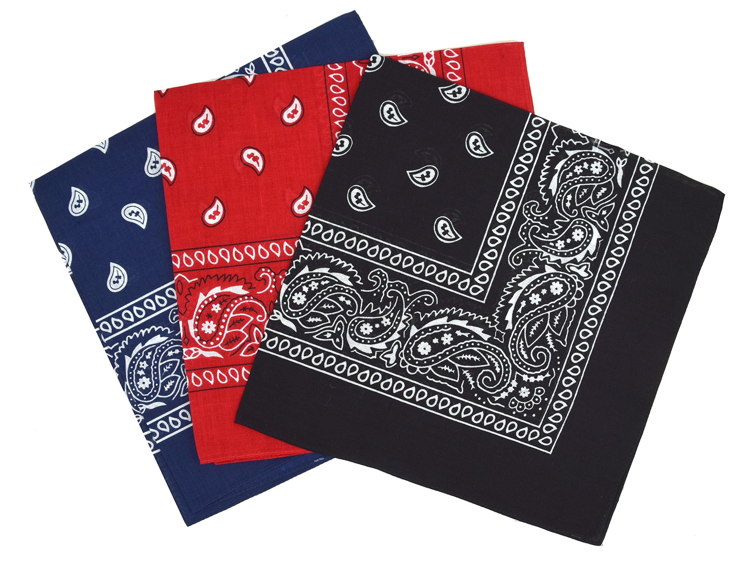 LaciteinterditeSet of 3 Paisley Bandanas for Men and Women, 57 x 57 cm - Multicolour - One size
