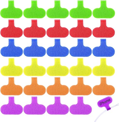 30 etiquetas de identificación de cables electrónicos multicolor para electrónica, etiquetas de escritura en cables para ordenadores, etiquetas de