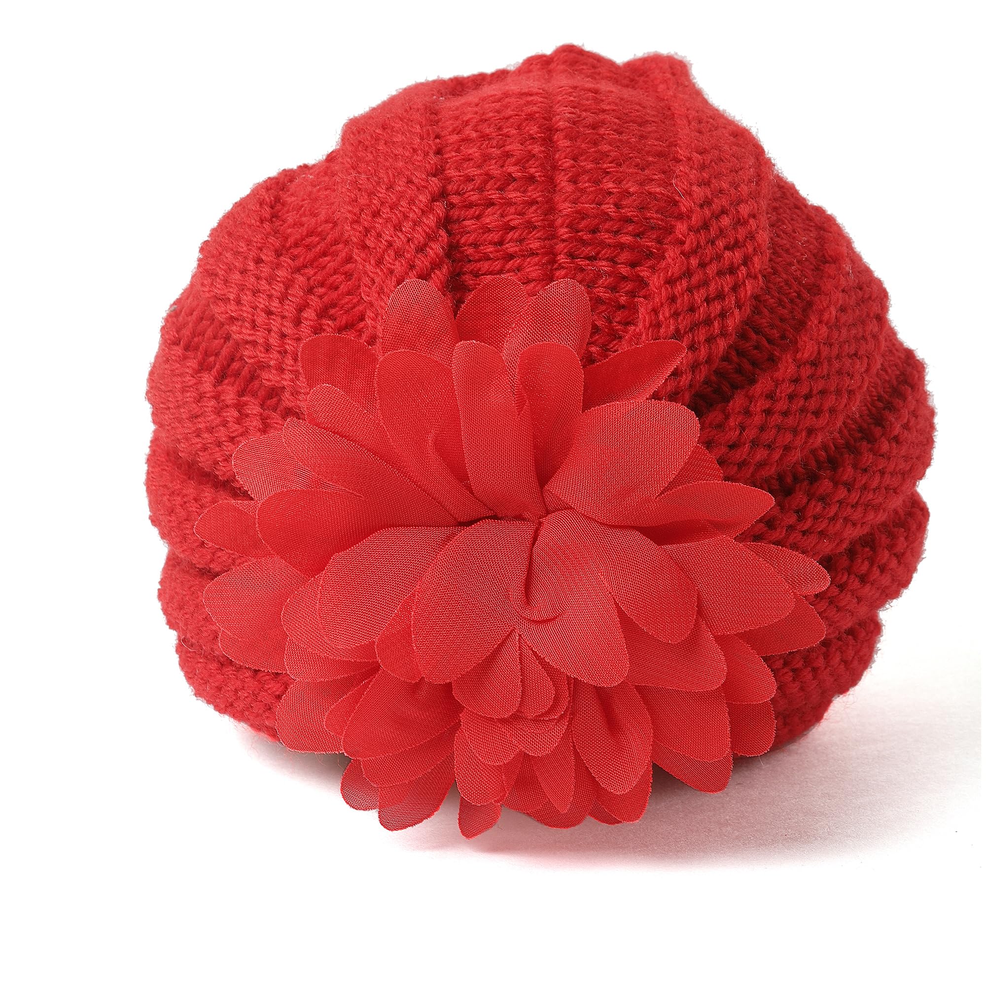 BabyMoon (Set of 2 Flower Baby Cap Photography Props Photoshoot Costumes Babyshower Gift (Rose Red & Ice Blue) 1