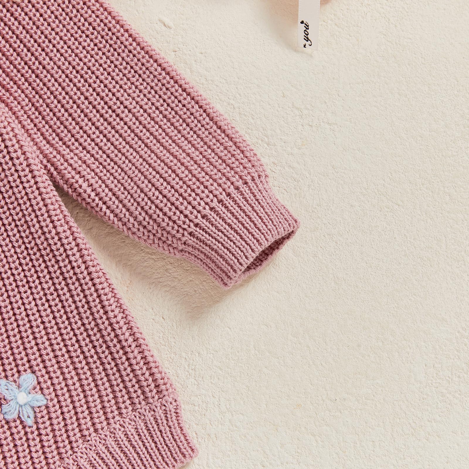 Maglione per neonata Sorella minore ricamo fiore manica lunga girocollo pagliaccetti lavorati a maglia neonato autunno inverno body ragazze tuta 0-12 M