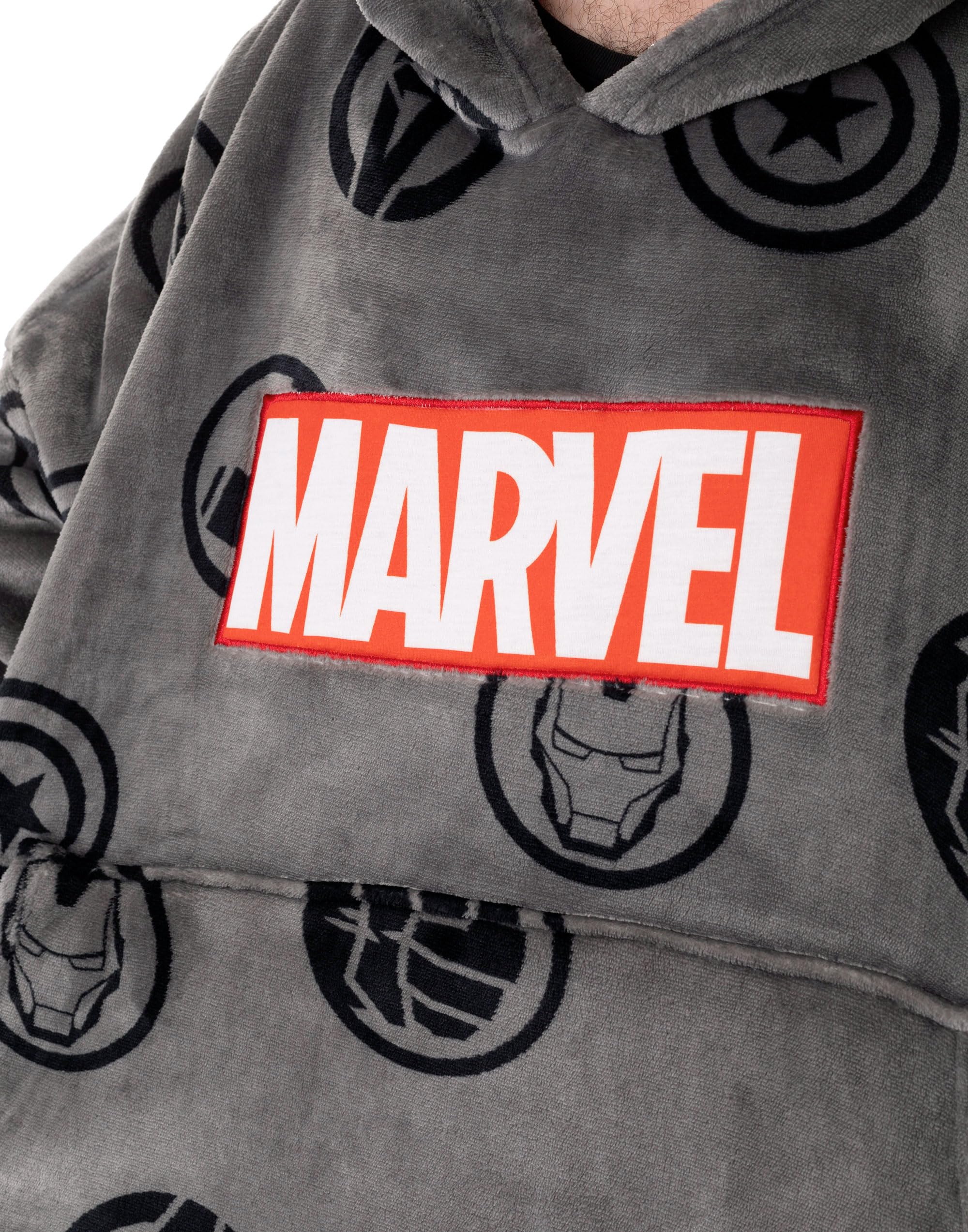 Marvel Avengers Mens Wearable Blanket Hoodie, Grey - Avengers - Image 4