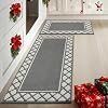 COSY HOMEER Absorbent Kitchen Runner Rug Mats 2 Pieces, 50x76cm50x122cm, Extra Nonslip TPR Backed Carpet Rugs for Kitchen, Soft Standing & Machine Washable, Vacuum Cleaner Available No Curling, Grey