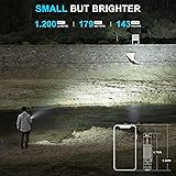 WUBEN C3 Torch LED Rechargeable, 1200 Lumens Mini Torch Extremely Bright Tactical IP68 Waterproof Small Torch, 6 Light Modes Flashlight Torch for Outdoor Camping Hiking Emergency - 2