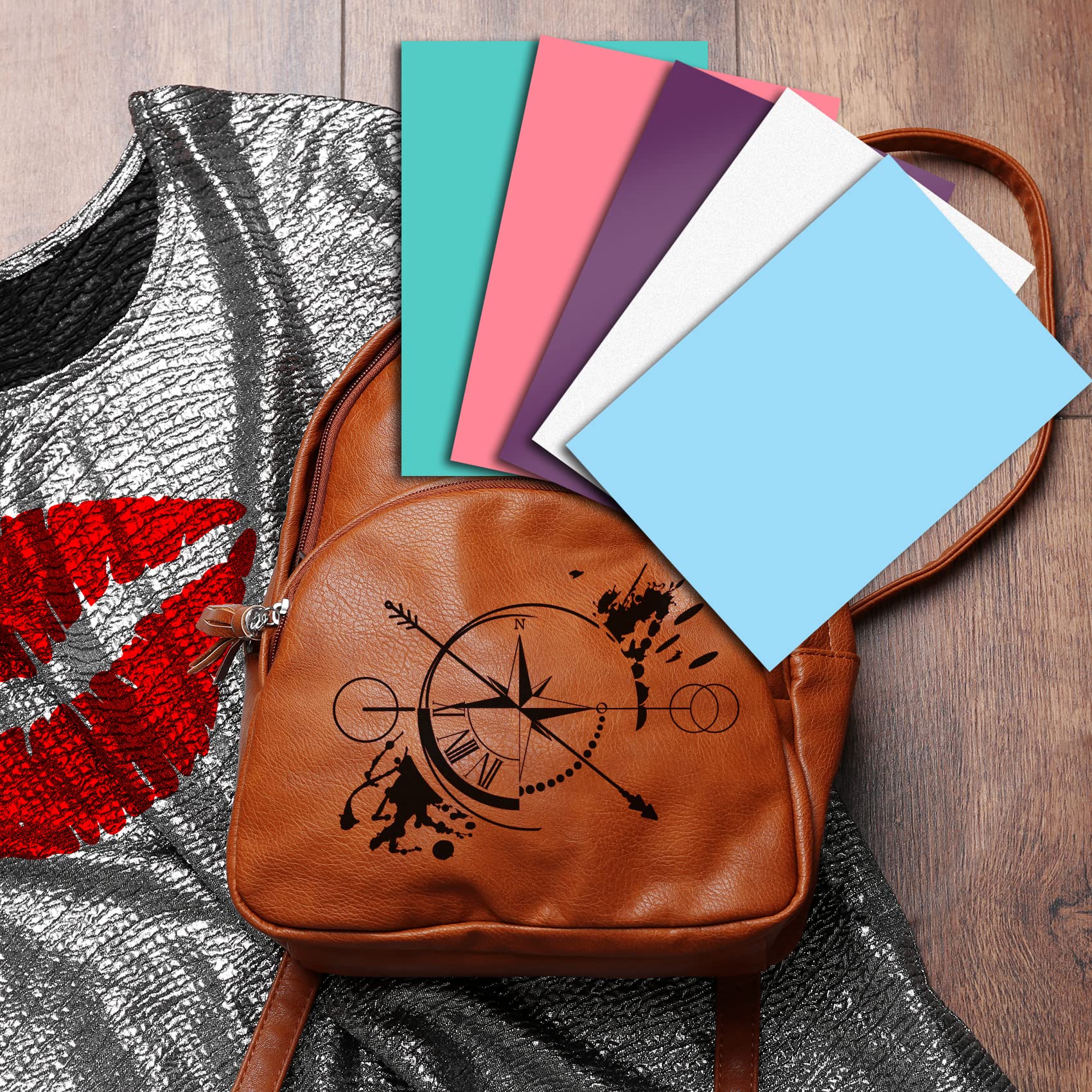 Evo Ultraflock folia tekstylna do plotera, 33 kolory, folia flokowana w formacie DIN A4, 30 x 20 cm, do plotera, na ubrania, t-shirty, folie akcesoria (zestaw 10 szt. kolorowych, zestaw 3)