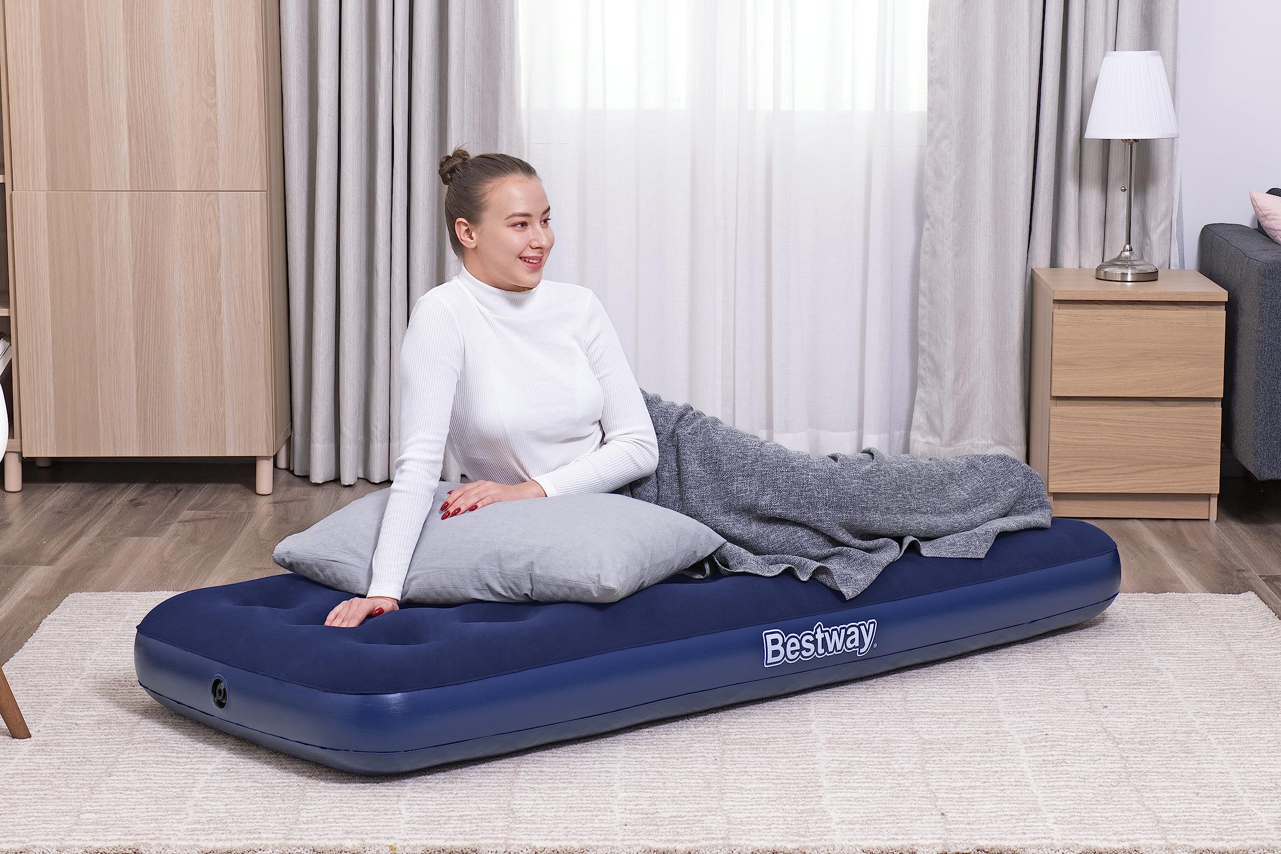 Bestway Uniseks 67000 Materac Dmuchany, Niebieski, 185 x 76 x 22 cm