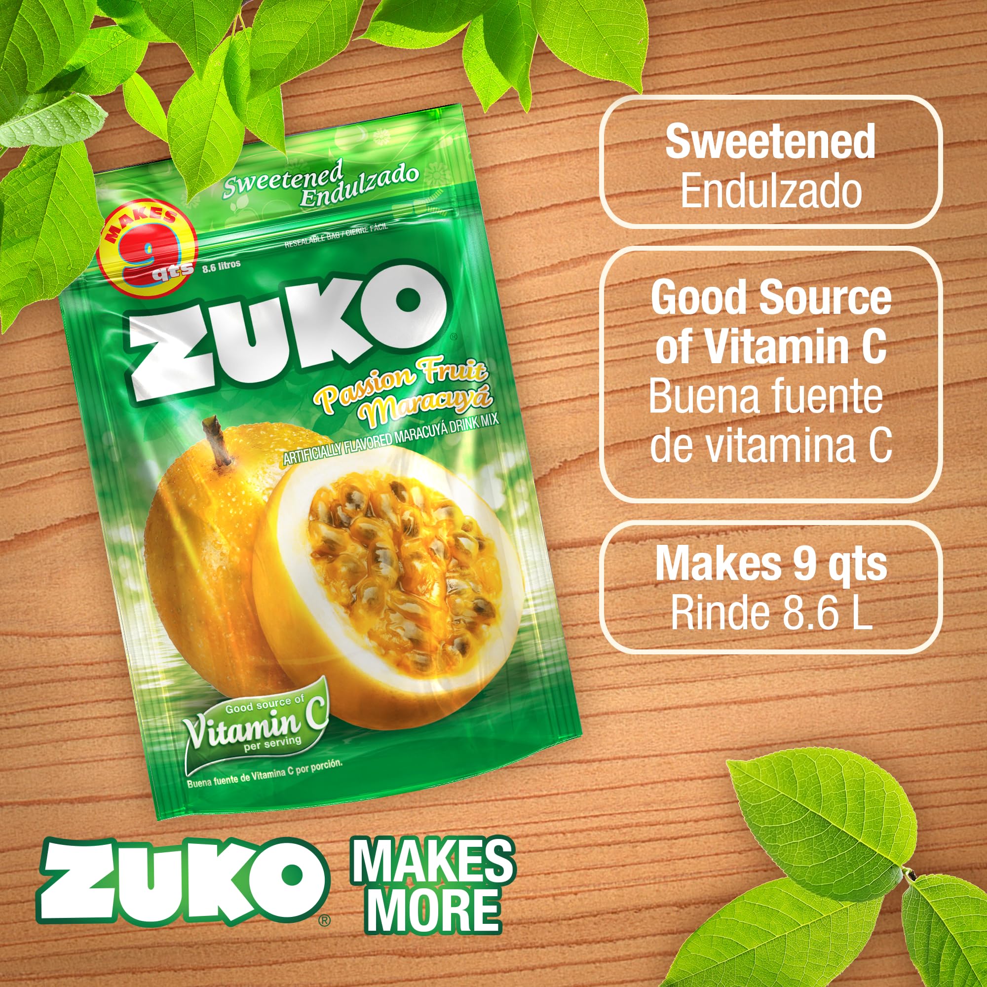 Amazon.com: Zuko Passion Fruit Instant Powder Drink Family Pack