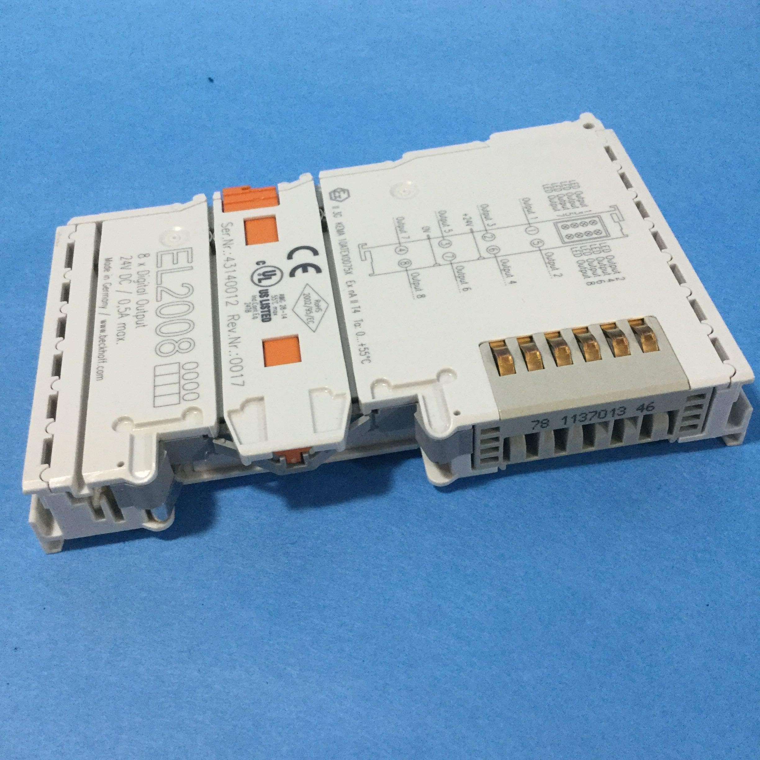 El2008, Digital Ouput Terminal, 8 Outputs, 24Vdc, 0.5A, 110Ma El2008