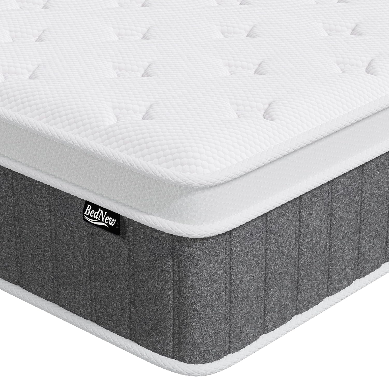 Mattress 140 x 200 cm 26 cm Spring Mattress H3 Height 7-Zone Orthopaedic Pocket Spring Mattress with Comfort Memory Foam Layer Oeko-Tex Certified 101 Nights Trial Sleep