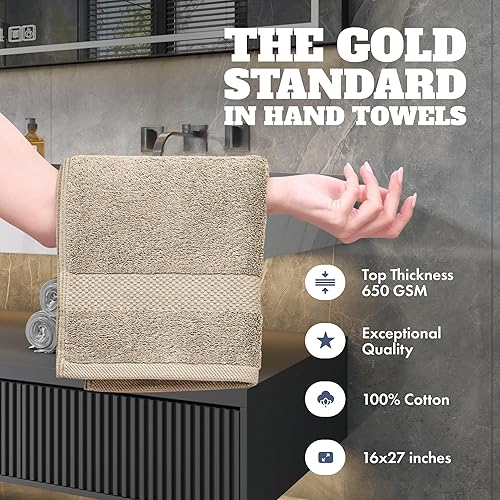 Miniatura 52 de White Classic Juego de toallas de baño suaves de lujo de algodón de 21.16 oz/m², extra grandes, 35 x 70 pulgadas, altamente absorbentes y de secado