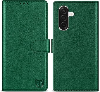for Samsung Galaxy A17 5G Wallet Case with [RFID Blocking] Card Slot Kickstand Magnetic Closure PU Leather Flip Fold Protective Phone Case for Samsung Galaxy A17Green-6.7 inch