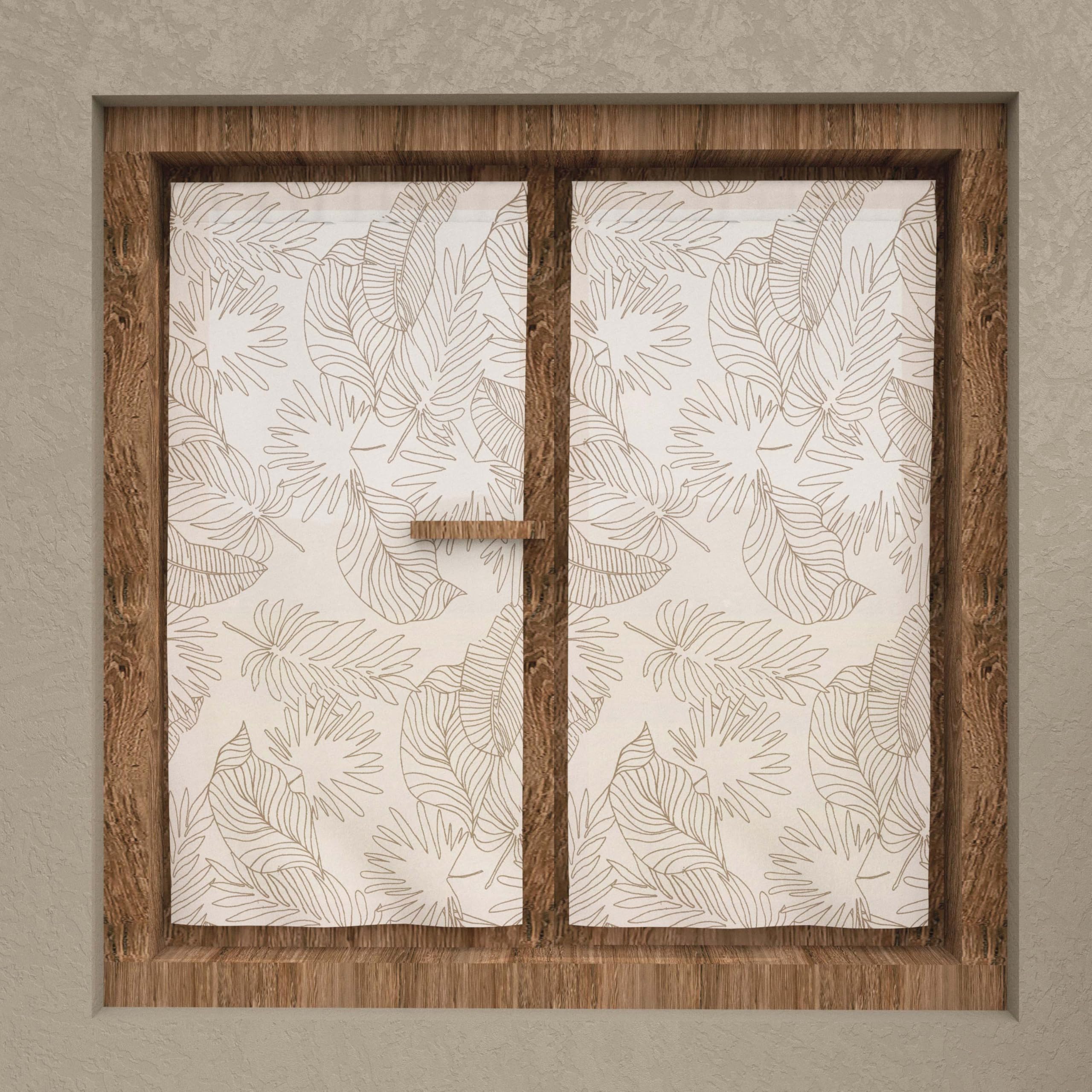 Soleil d'ocre, Net Curtain 45 x 90 cm Taupe