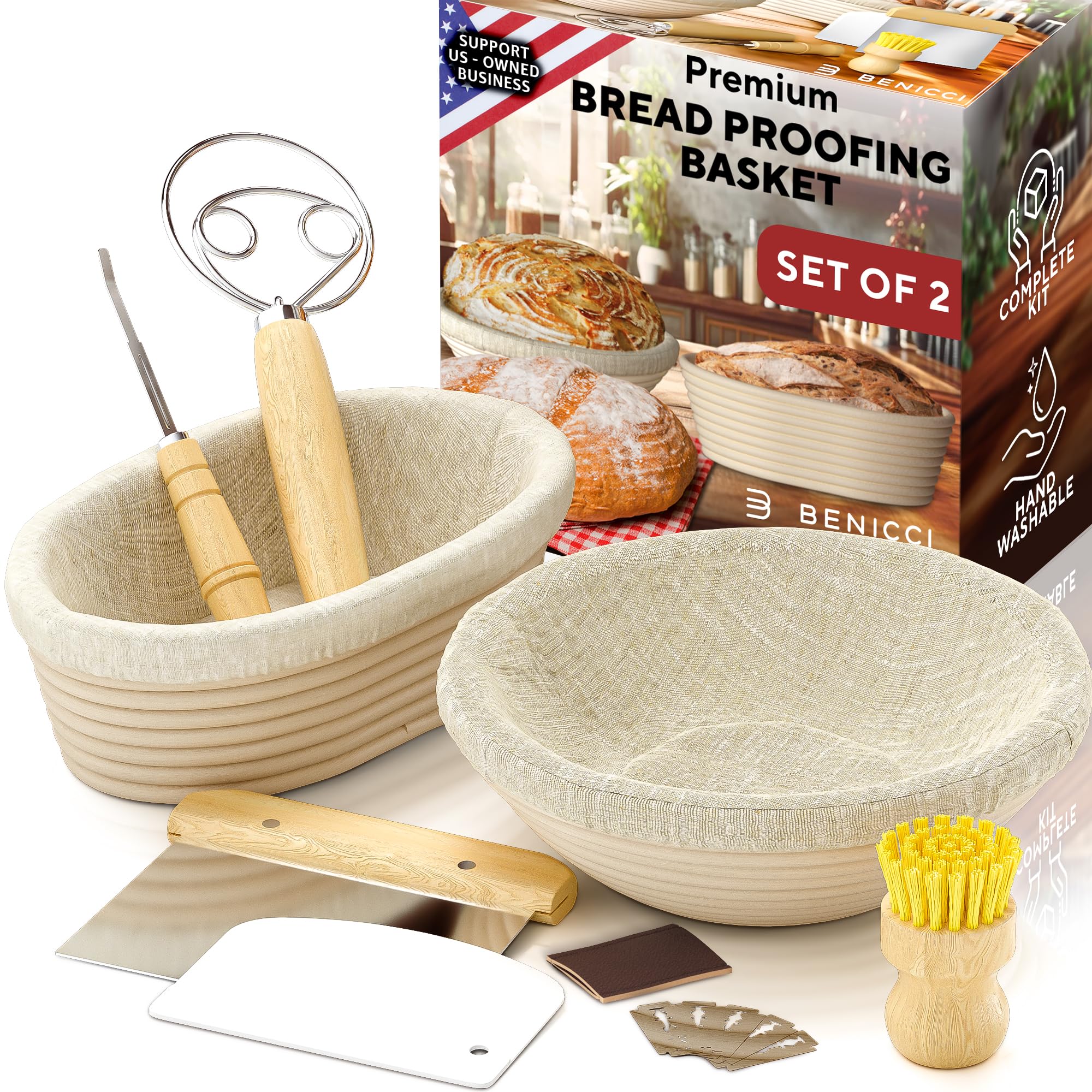 Benicci Complete Bread Proofing Baskets Set