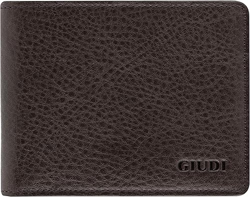 Giudi - Funda de piel auténtica para hombre, diseño de 6 tarjetas, fabricado en Italia, fino, fácil y cómodo, excelente regalo para hombres