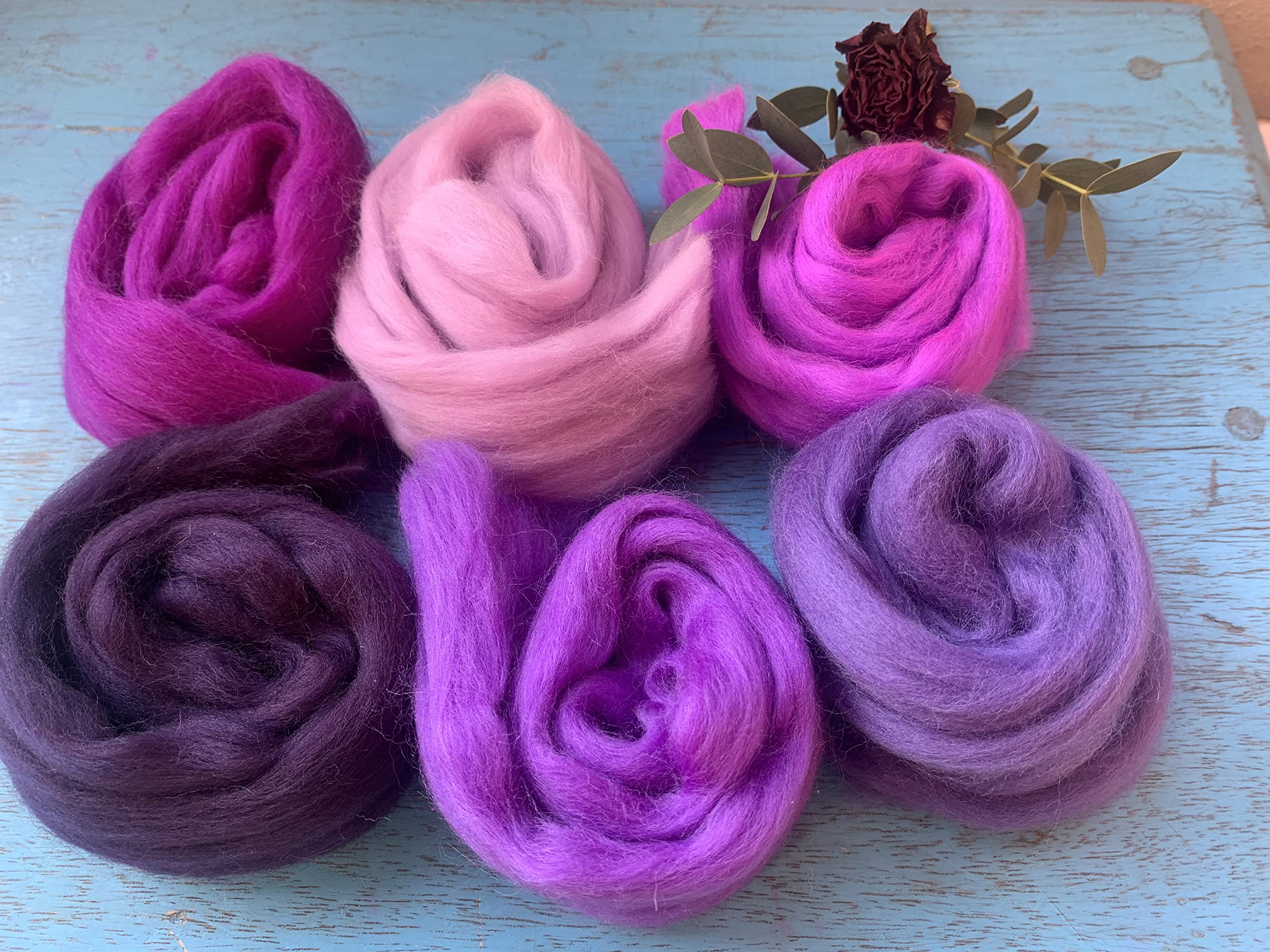 Heidifeathers Purple Shades Felting Wool Shades Pack (Purple Shades)