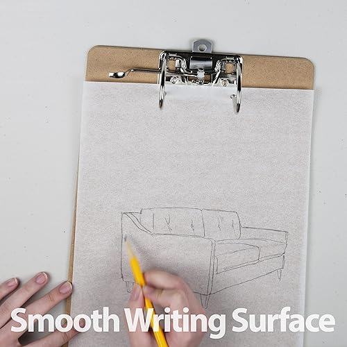 Miniatura 6 de Officemate Portapapeles de madera reciclada, clip de palanca de arco, paquete de 2 portapapeles, tamaño carta (9 x 15.5 pulgadas), marrón (83120)