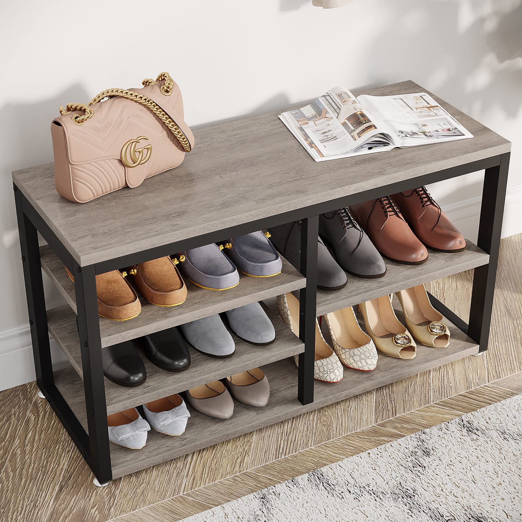 Coat Rack Shoe Bench, Hall Tree With Bench And Shoe Storage